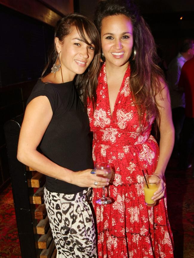 Eliza and Talai Wolfgtramm at the 'Live at the Footy' launch.