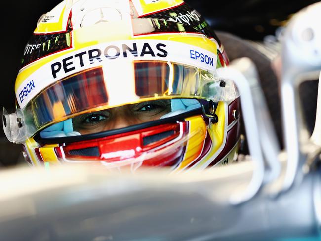 Lewis Hamilton during practice. Picture: Clive Mason/Getty Images