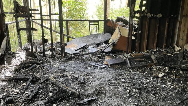 A room completely gutted by fire at Nambour.