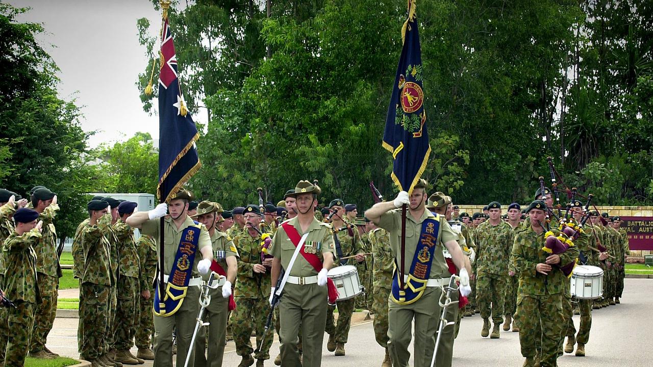 Troops from 5/7RAR in 2004, before the two battalions were separated in 2006. Picture: Patrina Malone