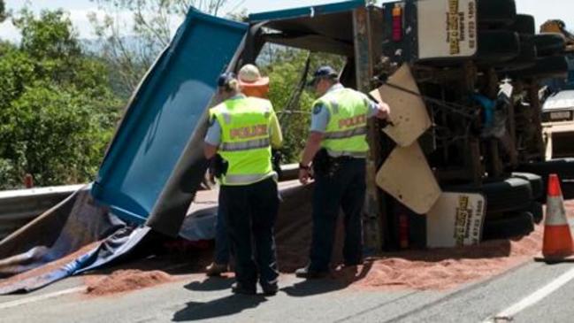 Truck rollover closes range