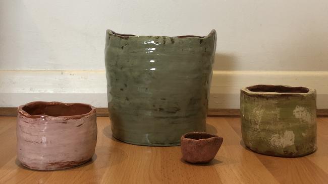 Chloe Metcalfe’s finished pottery.