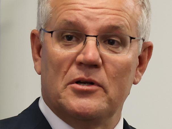 PERTH, AUSTRALIA - MARCH 15: Prime Minister Scott Morrison addresses attendees at a multicultural community awards and afternoon tea at Herb Graham Recreation Centre on March 15, 2022 in Perth, Australia. Prime Minister Scott Morrison is visiting Western Australia for the first time since the state reopened the borders to vaccinated domestic travellers on 3 March 2022 (Photo by Paul Kane/Getty Images)