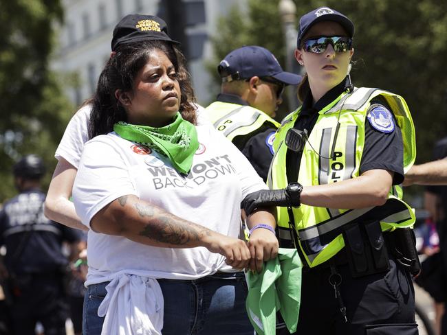 Abortion rights activists have been protesting outside the U.S. Supreme Court ever since the decision. Picture: Kevin Dietsch/Getty Images/AFP