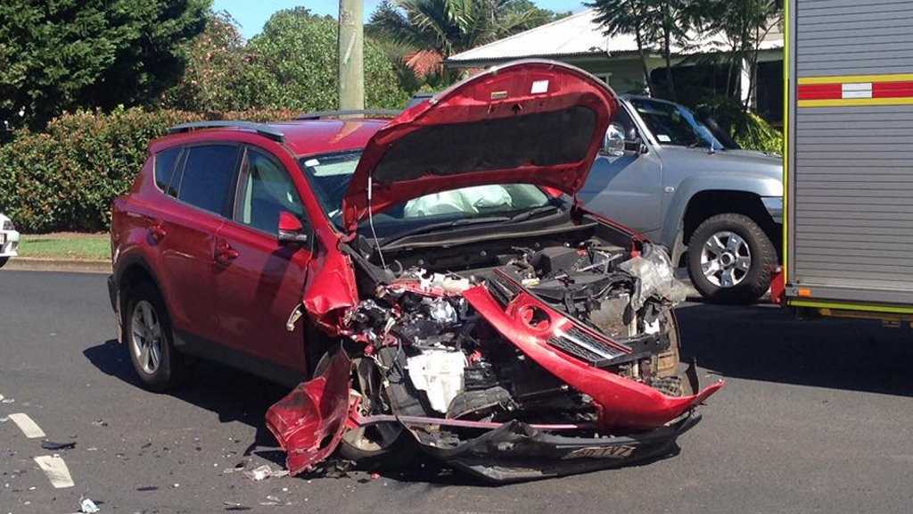 Patient rushed to hospital after two-vehicle crash | The Courier Mail