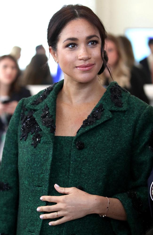 The Duchess of Sussex was a fan of the designer long before she wore this green custom coat in 2019. Picture: AFP