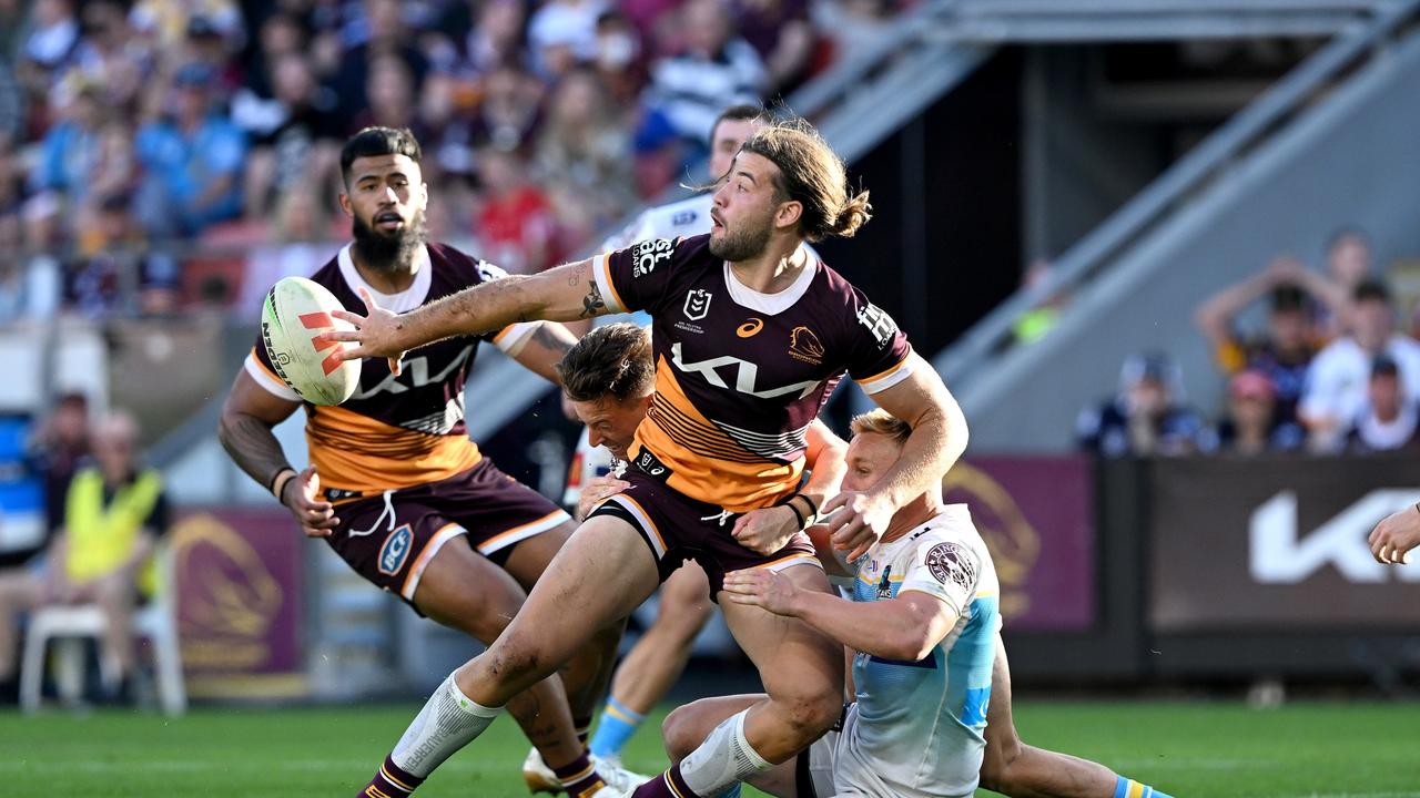 Origin star Patrick Carrigan will start on the edge against the Dolphins as the Broncos deal with a back-row injury crisis. Picture; Bradley Kanaris/Getty Images