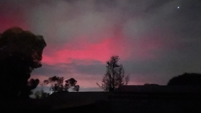 Aurora australis lights up the sky in Mannum. Picture: Janice Mildwaters