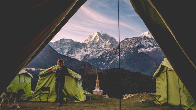 The spectacular view awaiting at Pangboche camp. Picture: Steve Madgwick