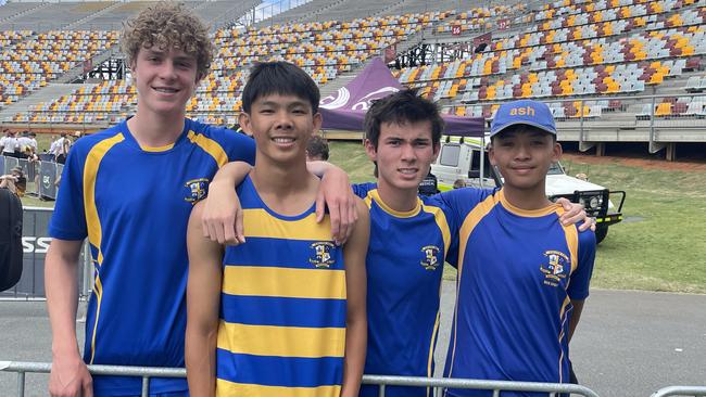 Isaac Ting of Ashgrove with teammates.