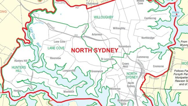 The electorate takes in suburbs such as Lane Cove, Hunters Hill and parts of Chatswood.