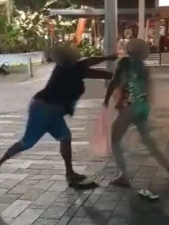 A violent altercation on Shields St in Cairns CBD. Picture: Supplied