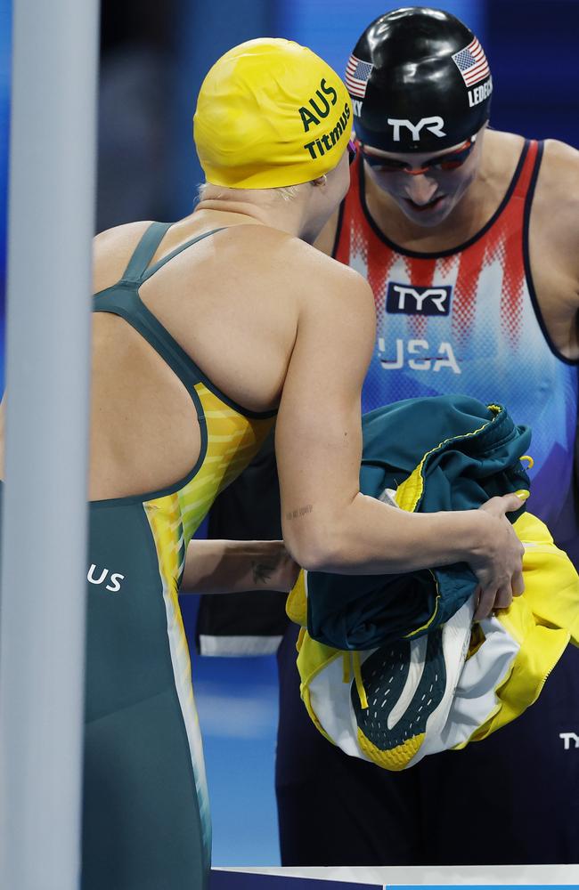Titmus and Ledecky laughed about the incident. Pic: Michael Klein
