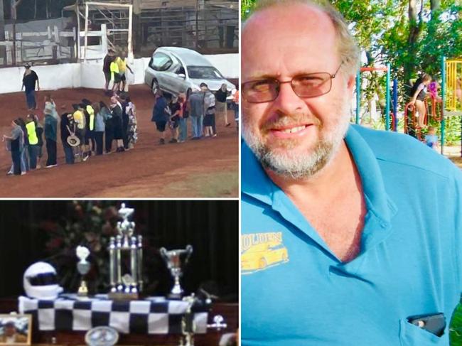 Steve Barsby has been farewelled with a final lap at the Maryborough Speedway followed by a service at the Heritage Chapel.