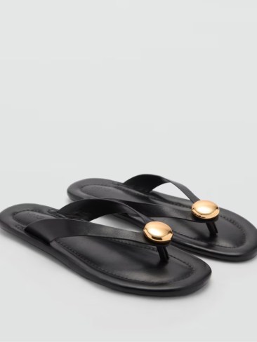 Leather sandals with adornment. Picture: Mango.