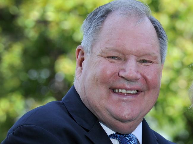 Lord Mayor Robert Doyle celebrates with his  wife Emma Page Campbell after he won a record third term as City of Melbourne Lord Mayor.  Picture: Andrew Henshaw