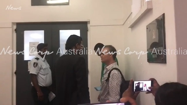 John Nikolic arrives at Suva Court in Fiji