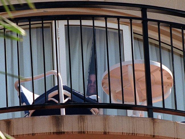 The balcony outside Hutchence's hotel room.