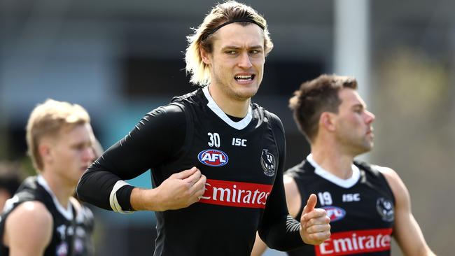 The Swans are reportedly keen on prying Darcy Moore away from Collingwood. Picture: Getty Images