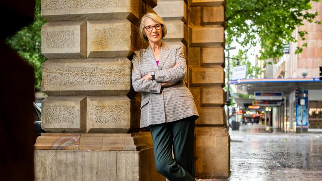 Lord Mayor Jane Lomax-Smith in front of Town Hall. Picture: Morgan Sette