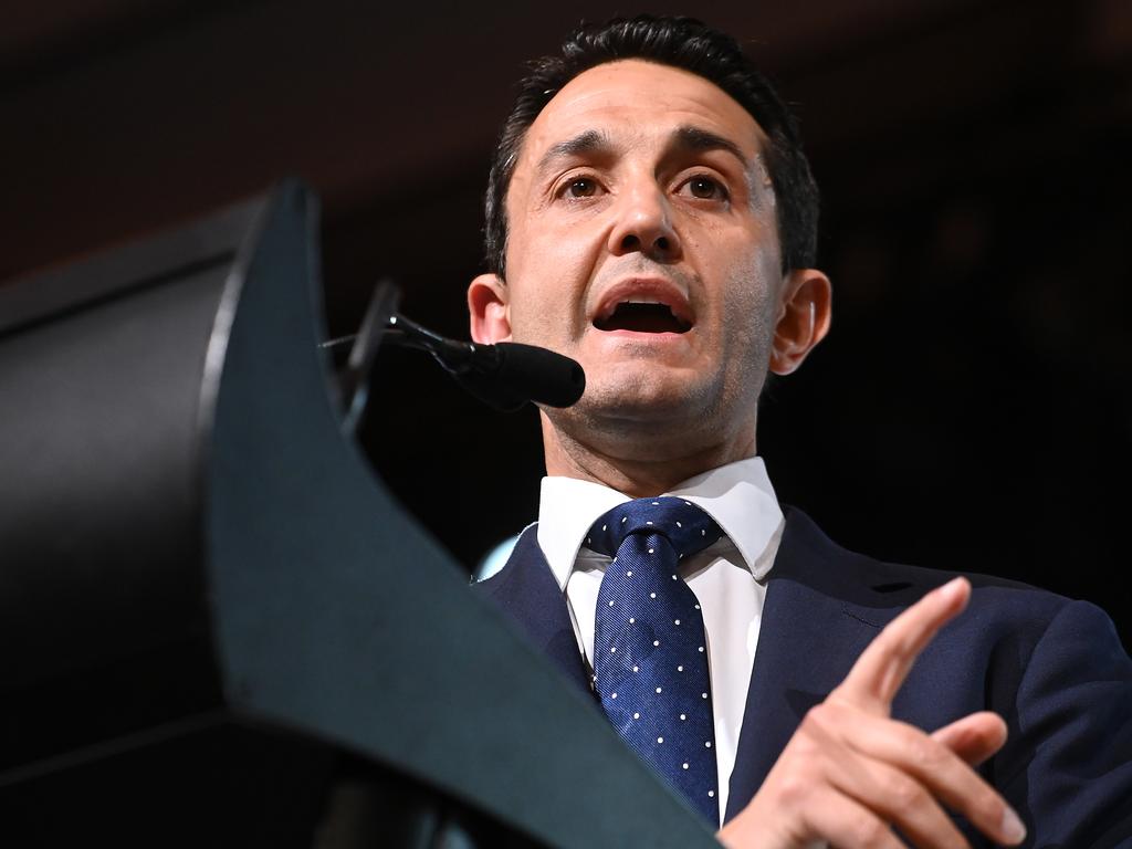 Opposition Leader David Crisafulli at Wednesday’s second leaders’ debate. Picture: John Gass/NCA NewsWire