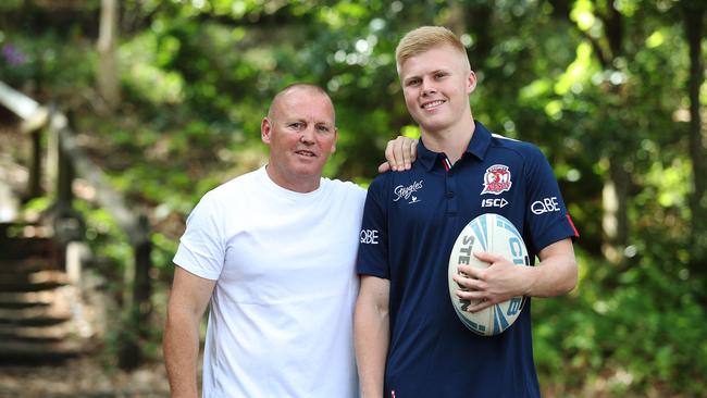 Hayward pictured with his father Brad.