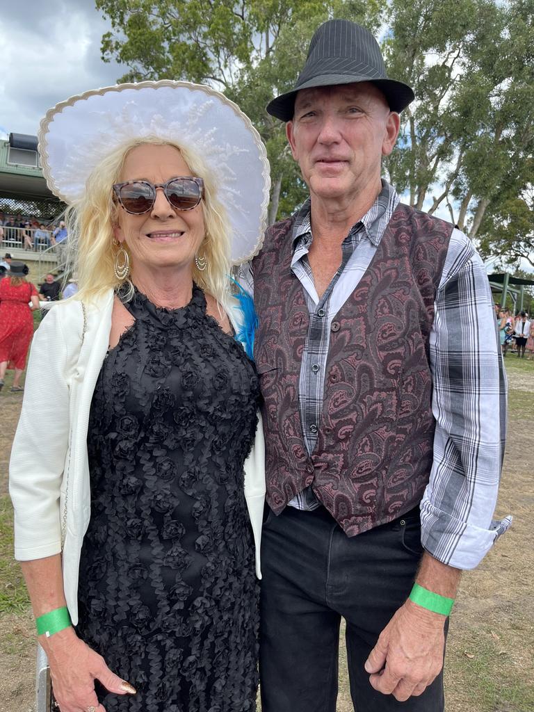 Sharlene Lambert and Chris Hall at the Torbanlea Picnic Races.