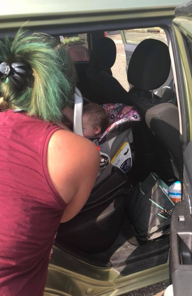 The baby was pulled from the hot car. Picture: Eric Asher/Facebook