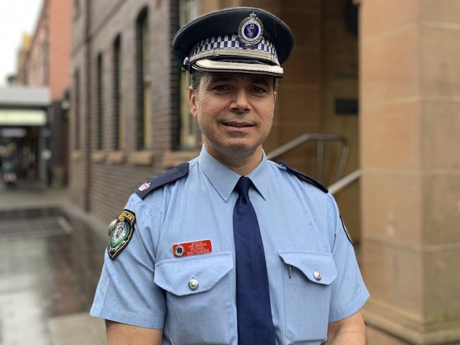 Northern Beaches Police Crime Manager Chief Inspector Michael Boutouridis speaks to the media.