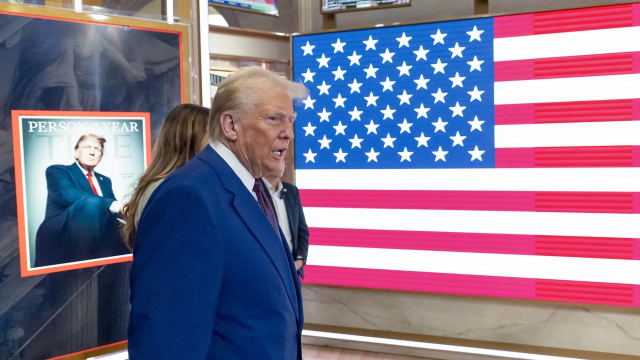 President-elect Donald Trump on the floor of the New York Stock Exchange. Picture: AP