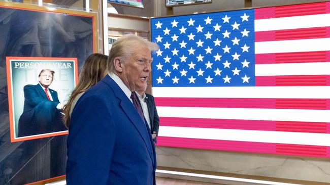 President-elect Donald Trump on the floor of the New York Stock Exchange. Picture: AP