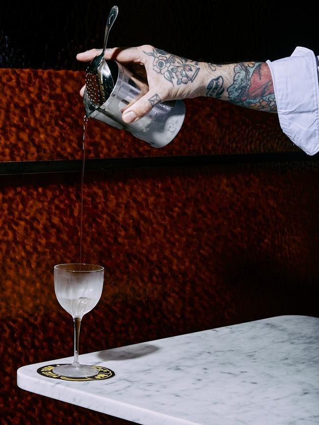 ]Martini poured by Joe Jones. Photo: Parker Blain