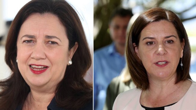 Premier Annastacia Palaszczuk and opposition leader Deb Frecklington. It’s set to be a tight battle for seats on the Coast.