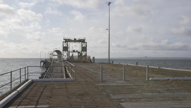 The Kingscote Jetty on Kangaroo Island. Picture: Simon Cross