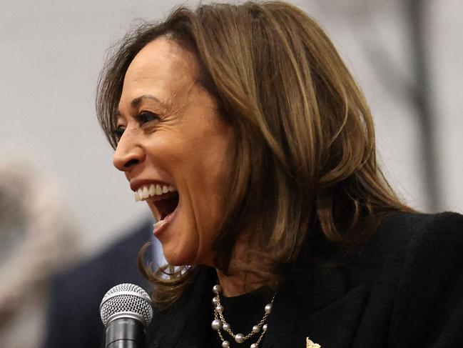 ALLENTOWN, PENNSYLVANIA - NOVEMBER 04: Democratic presidential nominee, U.S. Vice President Kamala Harris speaks in an overflow room during a rally at Muhlenberg College Memorial Hall on November 04, 2024 in Allentown, Pennsylvania. With one day to go until Election Day, Vice President Kamala Harris is campaigning across Pennsylvania.   Michael M. Santiago/Getty Images/AFP (Photo by Michael M. Santiago / GETTY IMAGES NORTH AMERICA / Getty Images via AFP)