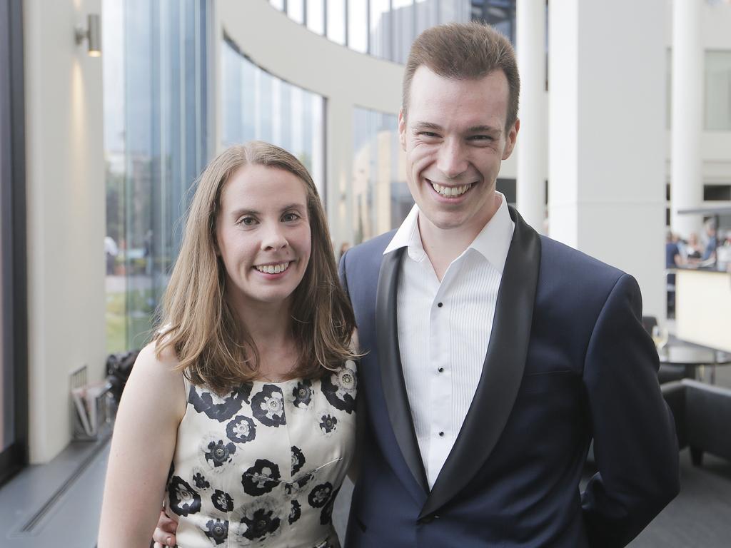 Melanie Ross and Kristof Wing, of Sandy Bay, at the Grand Chancellor Hotel for the UTAS graduation ceremonies. Picture: MATHEW FARRELL