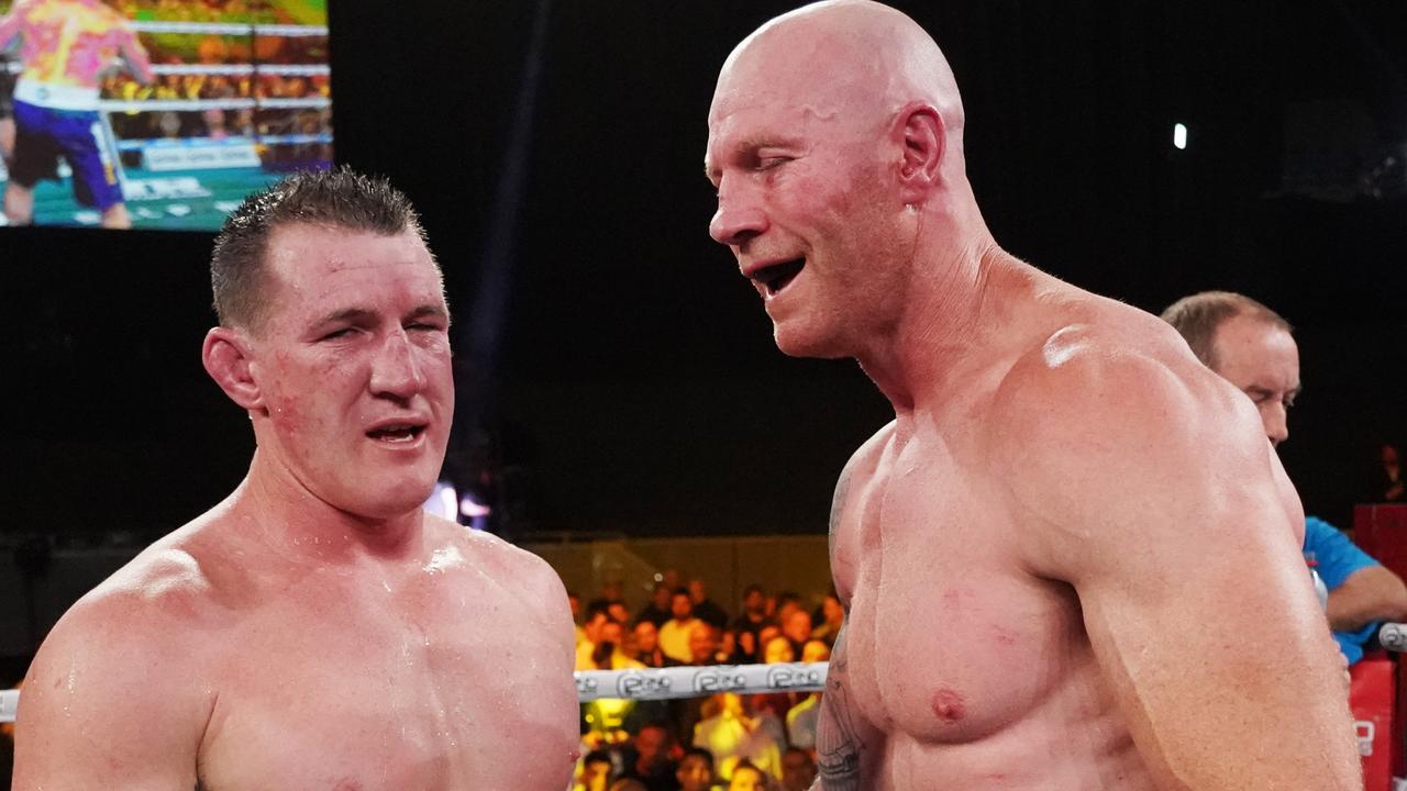 Paul Gallen and Barry Hall couldn’t organise a rematch. Picture: AAP Image/Michael Dodge