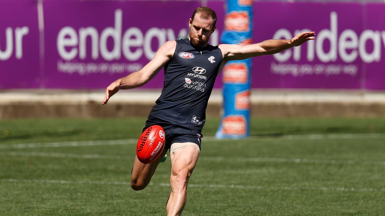 Sam Docherty had 38 disposals in his football return. Picture: Michael Willson/AFL Photos via Getty Images