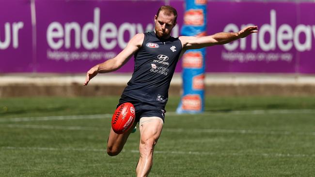 Sam Docherty had 38 disposals in his football return. Picture: Michael Willson/AFL Photos via Getty Images