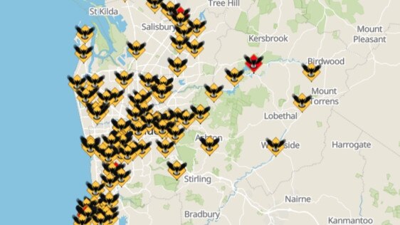 Magpie attacks across South Australia are mapped on magpiealert.com.