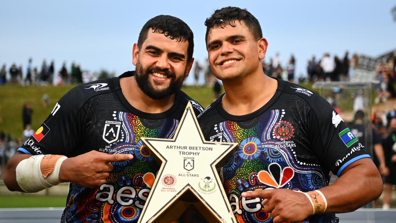 The Mitchell brothers had a great week with the Indigenous All Stars. Picture: Hannah Peters / Getty Images
