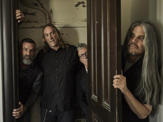 American progressive metal band Tool (left to right) bassist Justin Chancellor, drummer Danny Carey, singer Maynard James Keenan and guitarist Adam Jones.