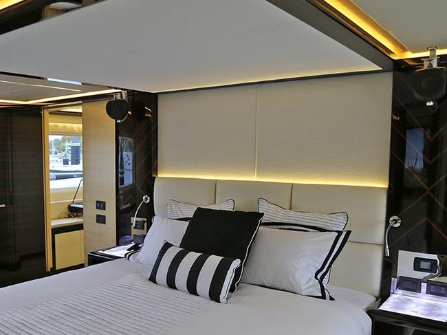 Inside one of the yacht’s private rooms.