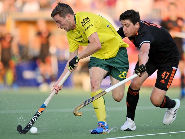 EINDHOVEN - 2022-23 FIH Hockey Pro League 48 Netherlands v Australia (RR) Picture: Ky Willott Timo Boers WORLDSPORTPICS COPYRIGHT FRANK UIJLENBROEK