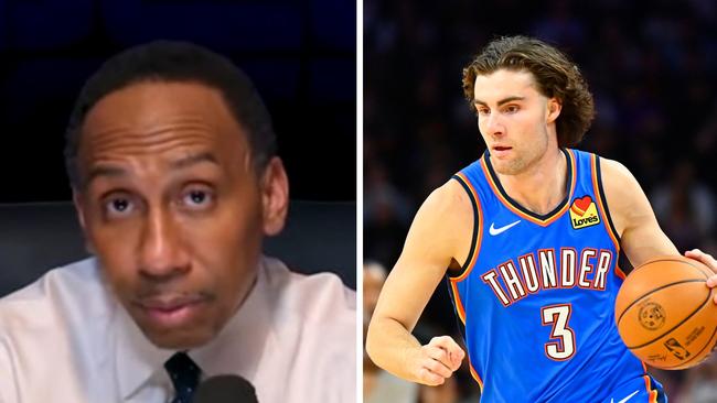 Stephen A. Smith has unloaded on the rumour mill surrounding Josh Giddey. Photo: Getty Images and YouTube