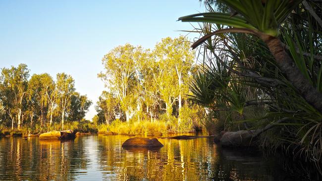 A rewarding scene at the Mount Barnett camp site. Picture: Leah McLennan