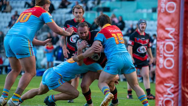 Collegians Vs De Le Salle. Jackson Stewart Charging for the line. Picture: Thomas Lisson