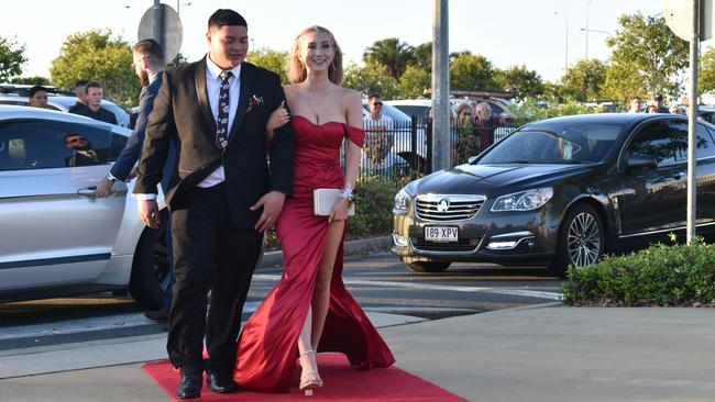 Quwyn Benedito-Taotafa and Katie Burgoyne at the Mackay Northern Beaches State High School formal, on Saturday October 17. Picture: Zizi Averill