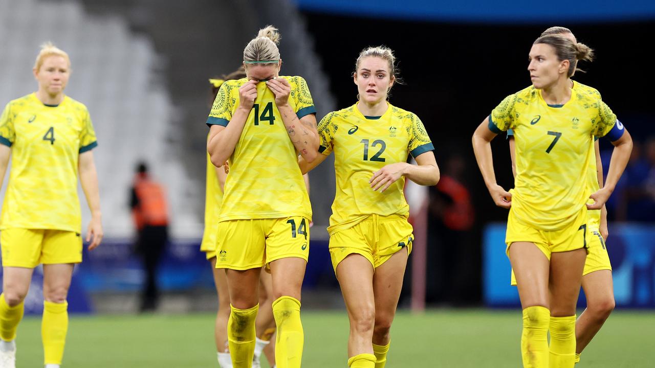 The Matildas came crashing down. (Photo by Alex Livesey/Getty Images)