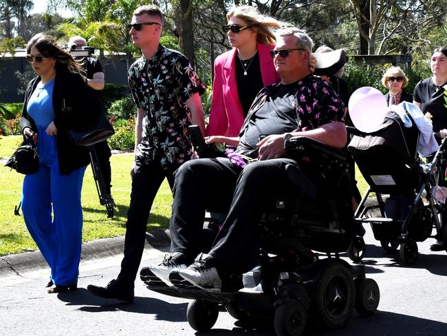 Lily’s family arrives at the service. Picture: BACKGRID via NCA NewsWire